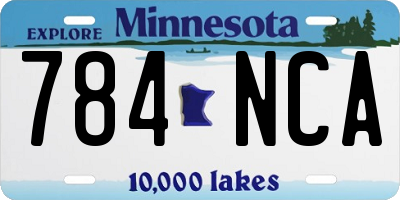 MN license plate 784NCA