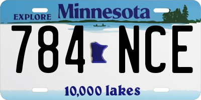 MN license plate 784NCE