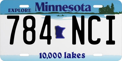 MN license plate 784NCI