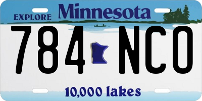 MN license plate 784NCO