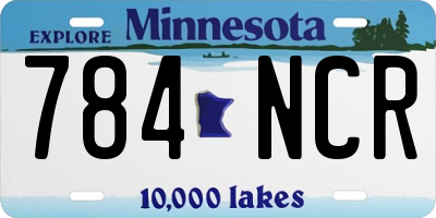 MN license plate 784NCR