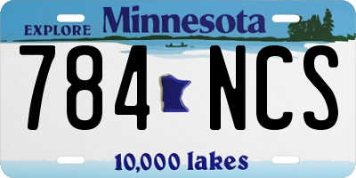 MN license plate 784NCS