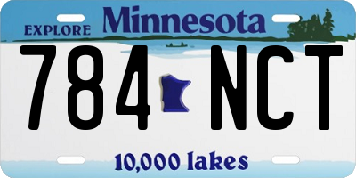 MN license plate 784NCT