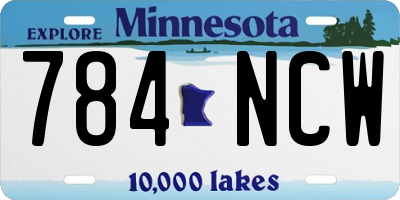 MN license plate 784NCW