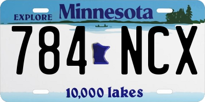 MN license plate 784NCX
