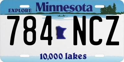 MN license plate 784NCZ