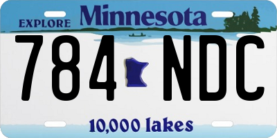 MN license plate 784NDC