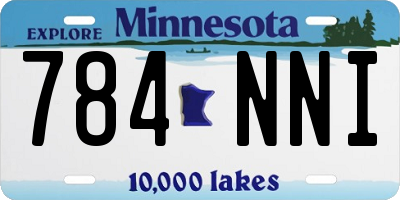 MN license plate 784NNI