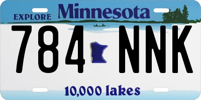 MN license plate 784NNK