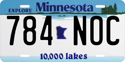 MN license plate 784NOC