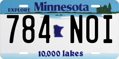 MN license plate 784NOI