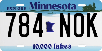 MN license plate 784NOK