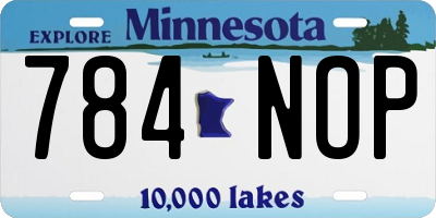 MN license plate 784NOP