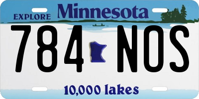 MN license plate 784NOS