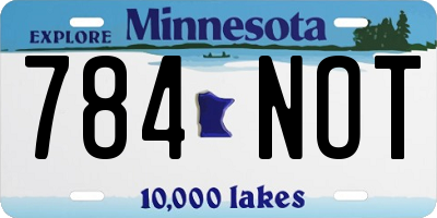 MN license plate 784NOT