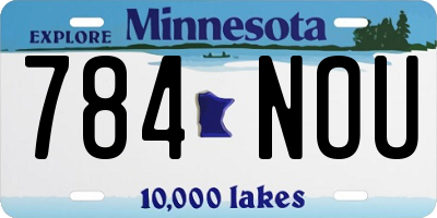 MN license plate 784NOU
