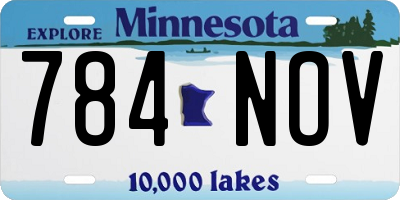 MN license plate 784NOV