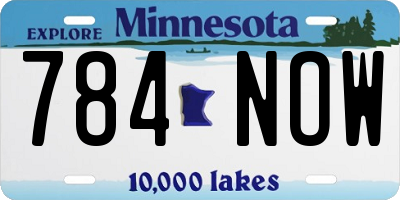 MN license plate 784NOW