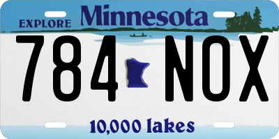 MN license plate 784NOX