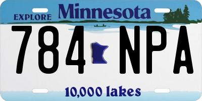 MN license plate 784NPA