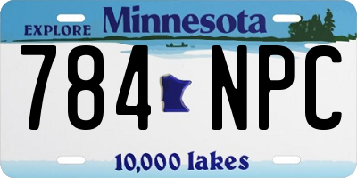 MN license plate 784NPC