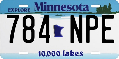 MN license plate 784NPE