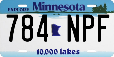 MN license plate 784NPF