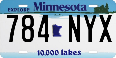 MN license plate 784NYX