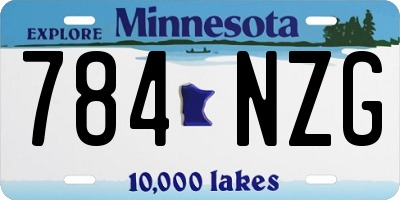 MN license plate 784NZG