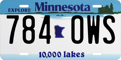 MN license plate 784OWS