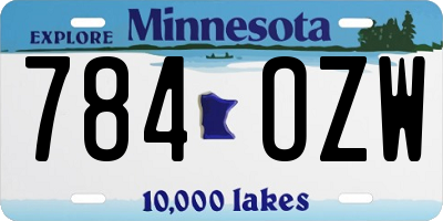 MN license plate 784OZW