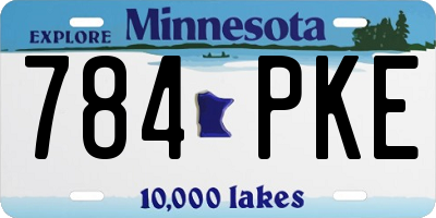 MN license plate 784PKE