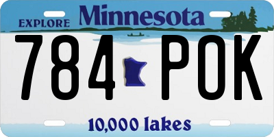 MN license plate 784POK