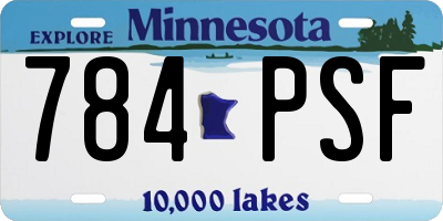 MN license plate 784PSF