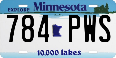 MN license plate 784PWS
