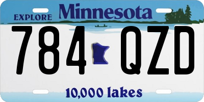 MN license plate 784QZD