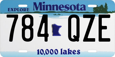 MN license plate 784QZE