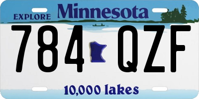 MN license plate 784QZF