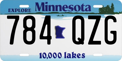 MN license plate 784QZG