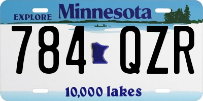 MN license plate 784QZR