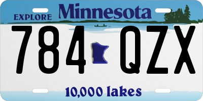 MN license plate 784QZX