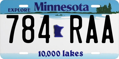 MN license plate 784RAA