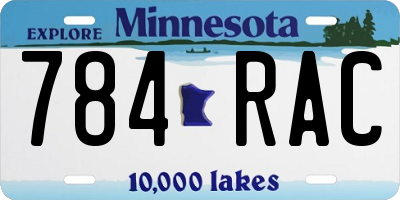MN license plate 784RAC