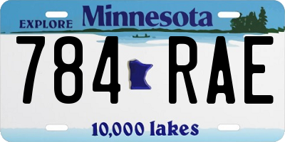 MN license plate 784RAE