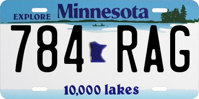 MN license plate 784RAG