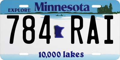MN license plate 784RAI