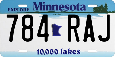 MN license plate 784RAJ