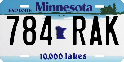 MN license plate 784RAK