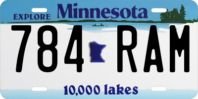 MN license plate 784RAM