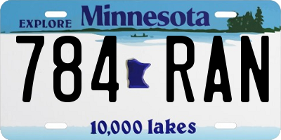 MN license plate 784RAN
